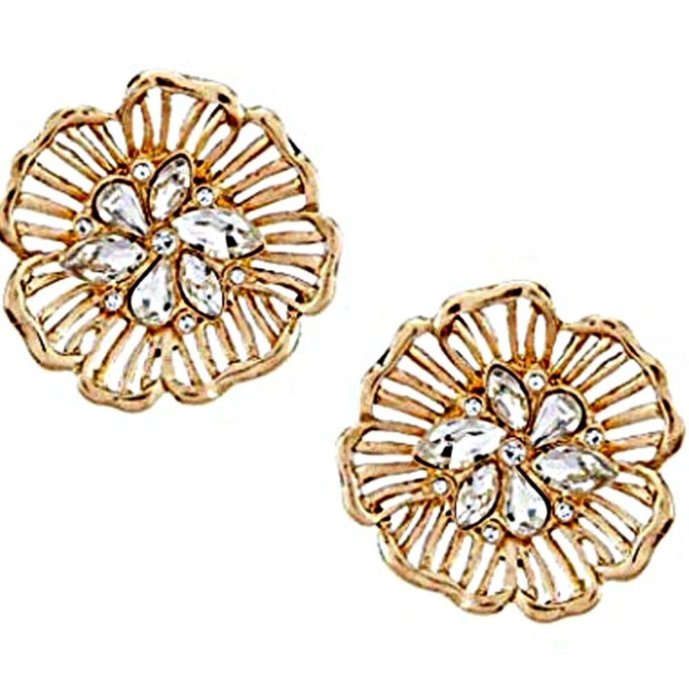 Badgley Mischka Flower Statement Stud Earrings